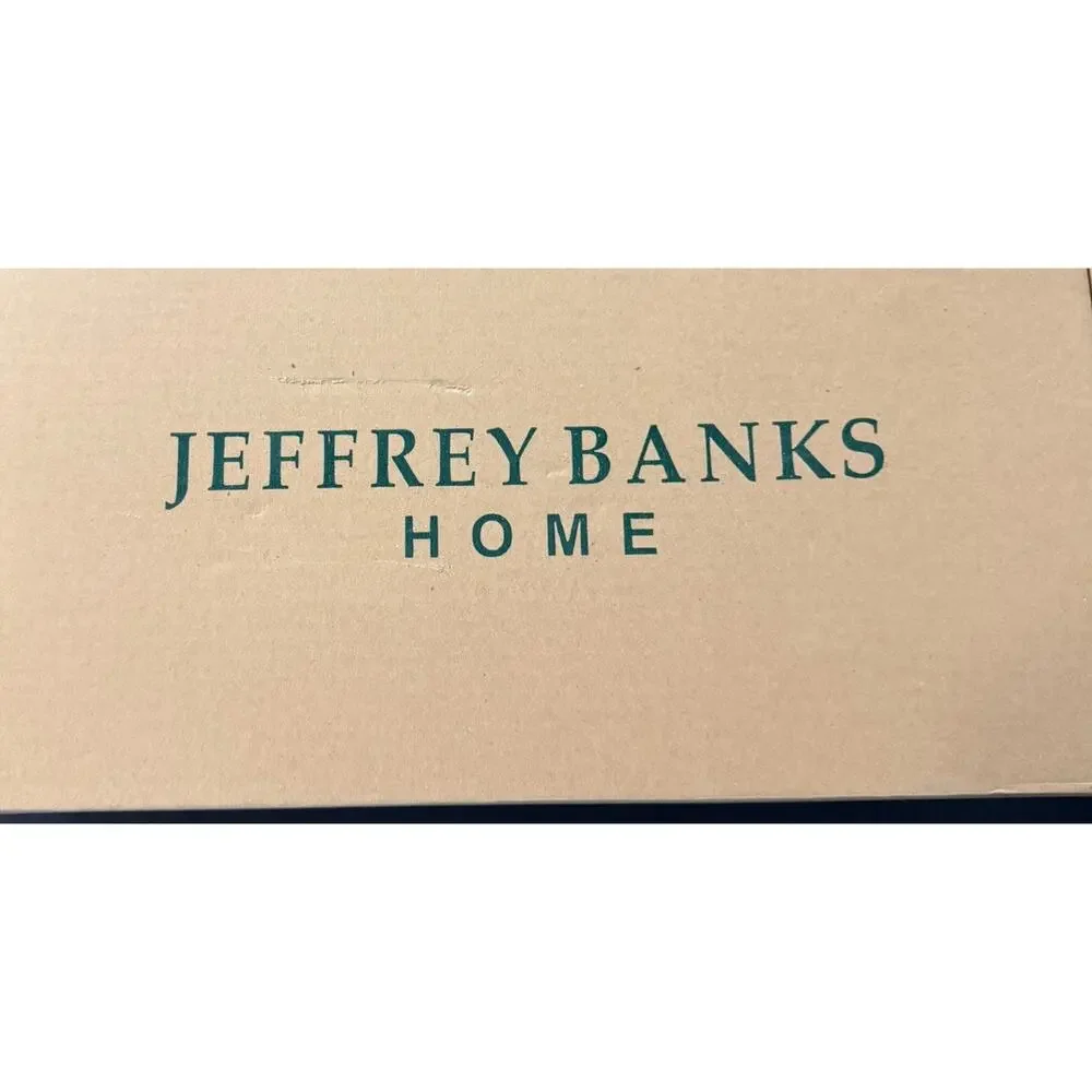 Vintage Jeffrey Banks Home Set of 8 Large Plaid Tartan Glass Ornaments w/ Box